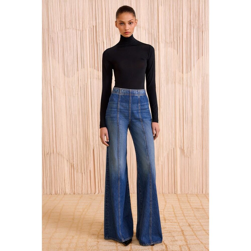 NWT Ulla Johnson Bianca Wide Leg Jeans Danube Wash High Rise Size 26 - Picture 4 of 12